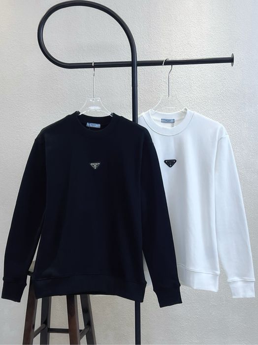 PRADA свитшот мужской черный класический реглан батник кофта