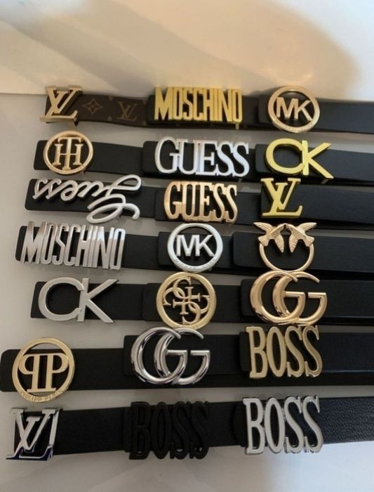 Nowy Skórzany Pasek Damski Guess LV Pinko CK Tommy MK GG Gucci Chanel