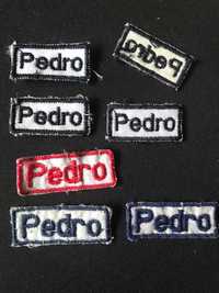 7 Etiqueta de tecido para identificar roupa (nome Pedro)/com portes