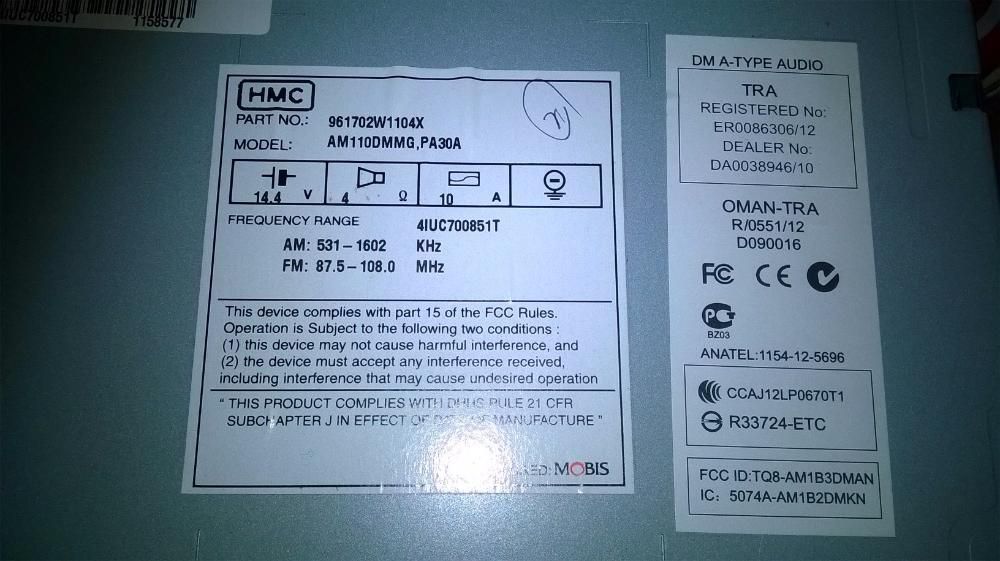 10Штатная автомагнитола на Hyundai Santa Fe 3 2013