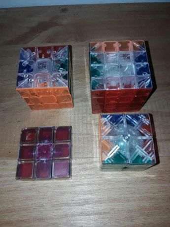 Cubo mágico - 2x2x2, 3x3x3, 4x4x4 e 1x3x3 transparentes