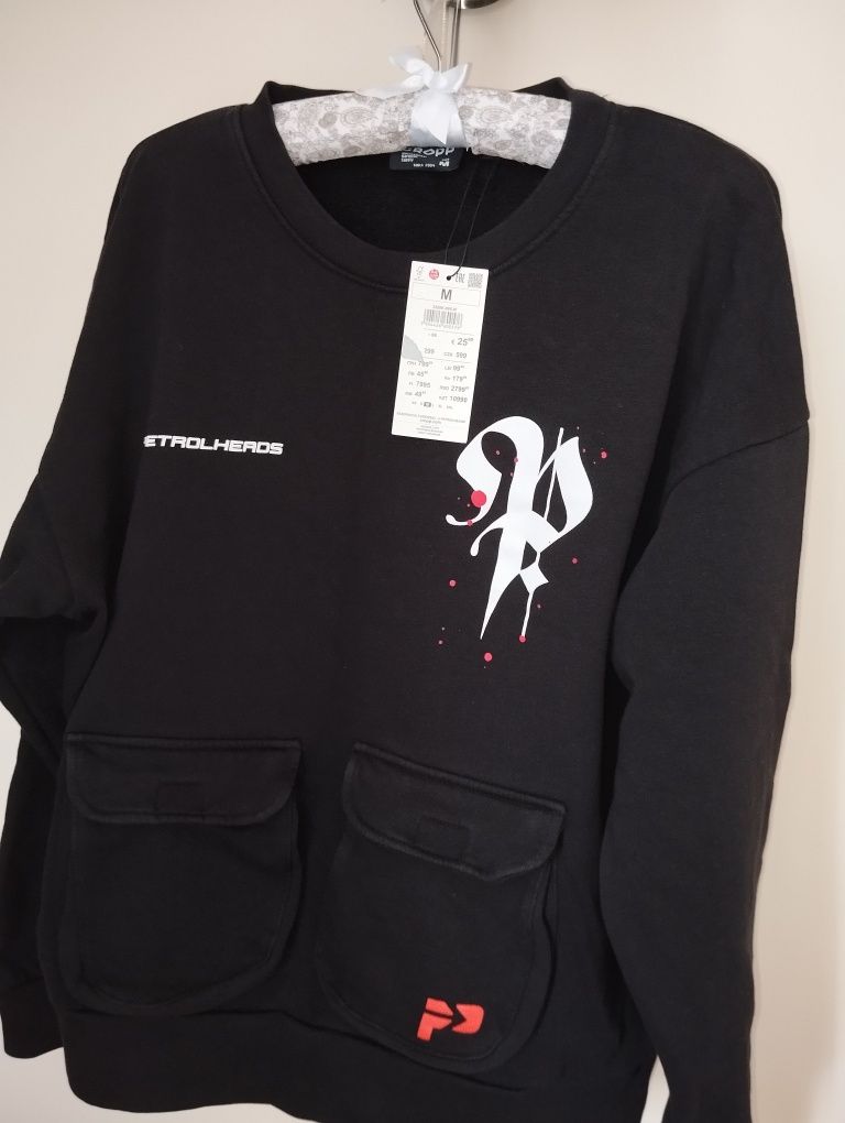 Nowa czarna bluza streetwear Cropp M