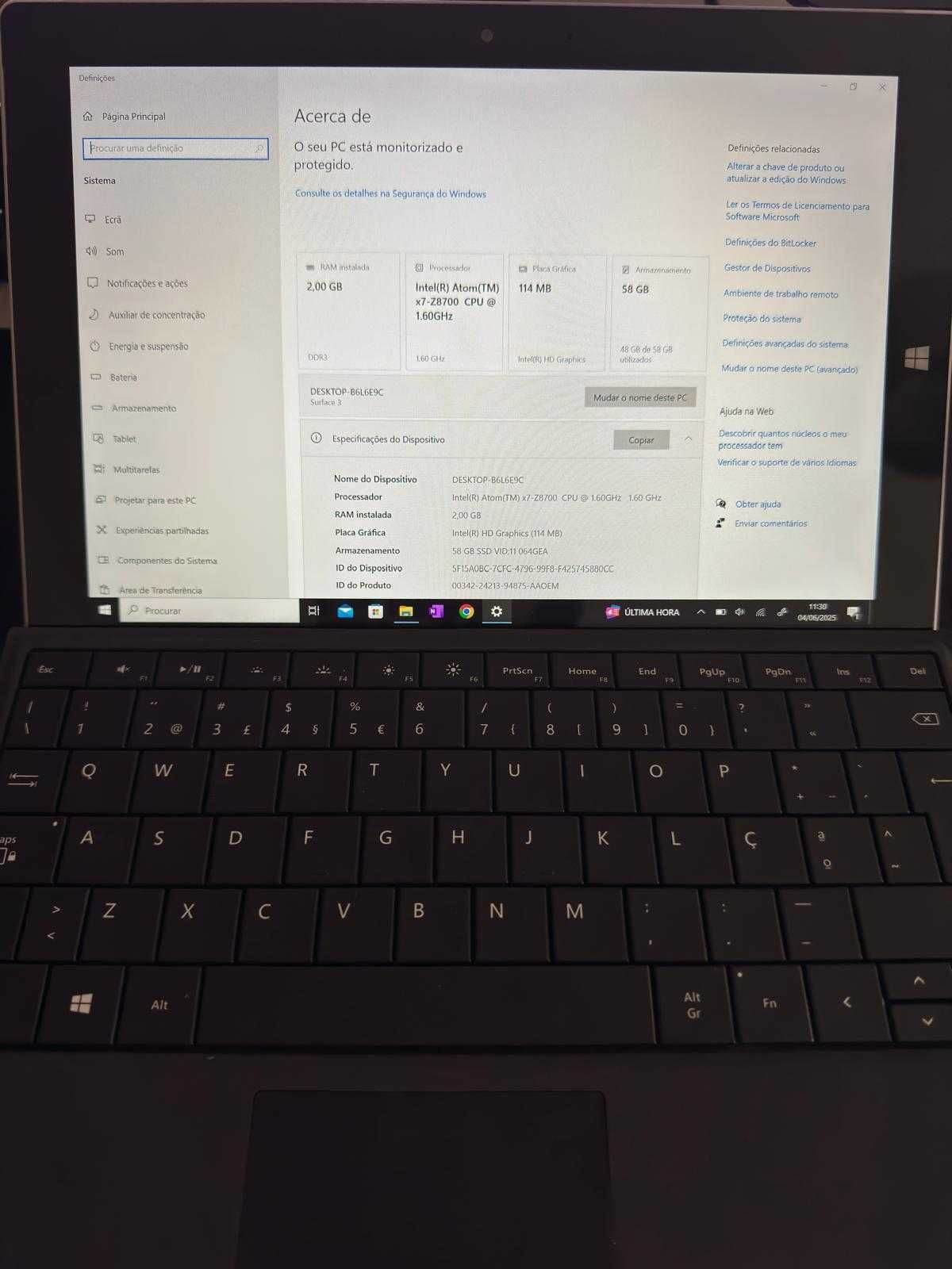 Surface 3 C/Teclado & Caneta & Capa de Transporte