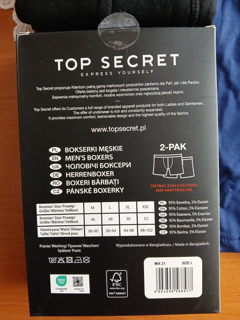 Bokserki męskie 2szt Campus i 2szt To- Secret