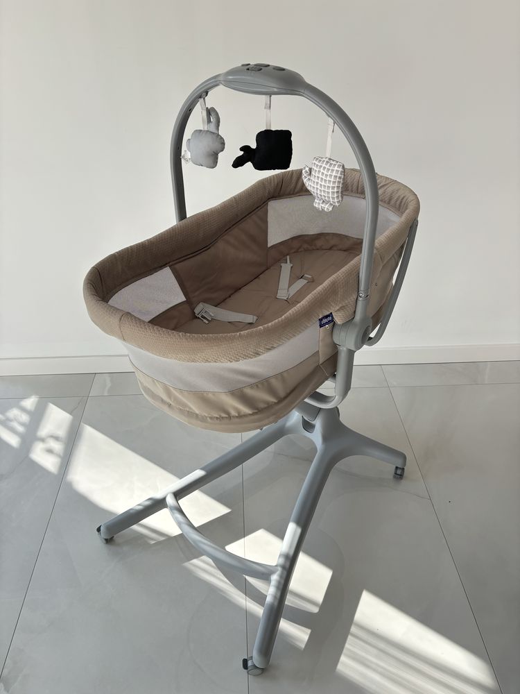 Łóżeczko chicco 4 w 1, baby hug, kołyska, leżaczek, krzesełko, beige