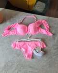 Azulena Havana bikini róź dwuczęściowe L 40 falbanki pasek podtrzymują