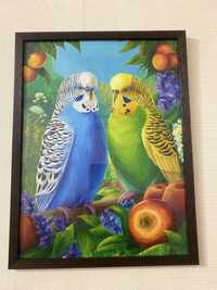 Картина «волнистые попугаи»