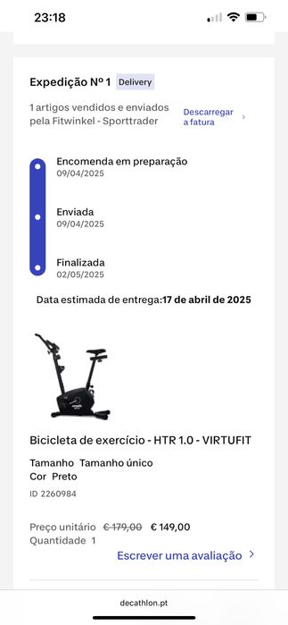 Bicicleta Estática VIRTUFIT HTR 1.0