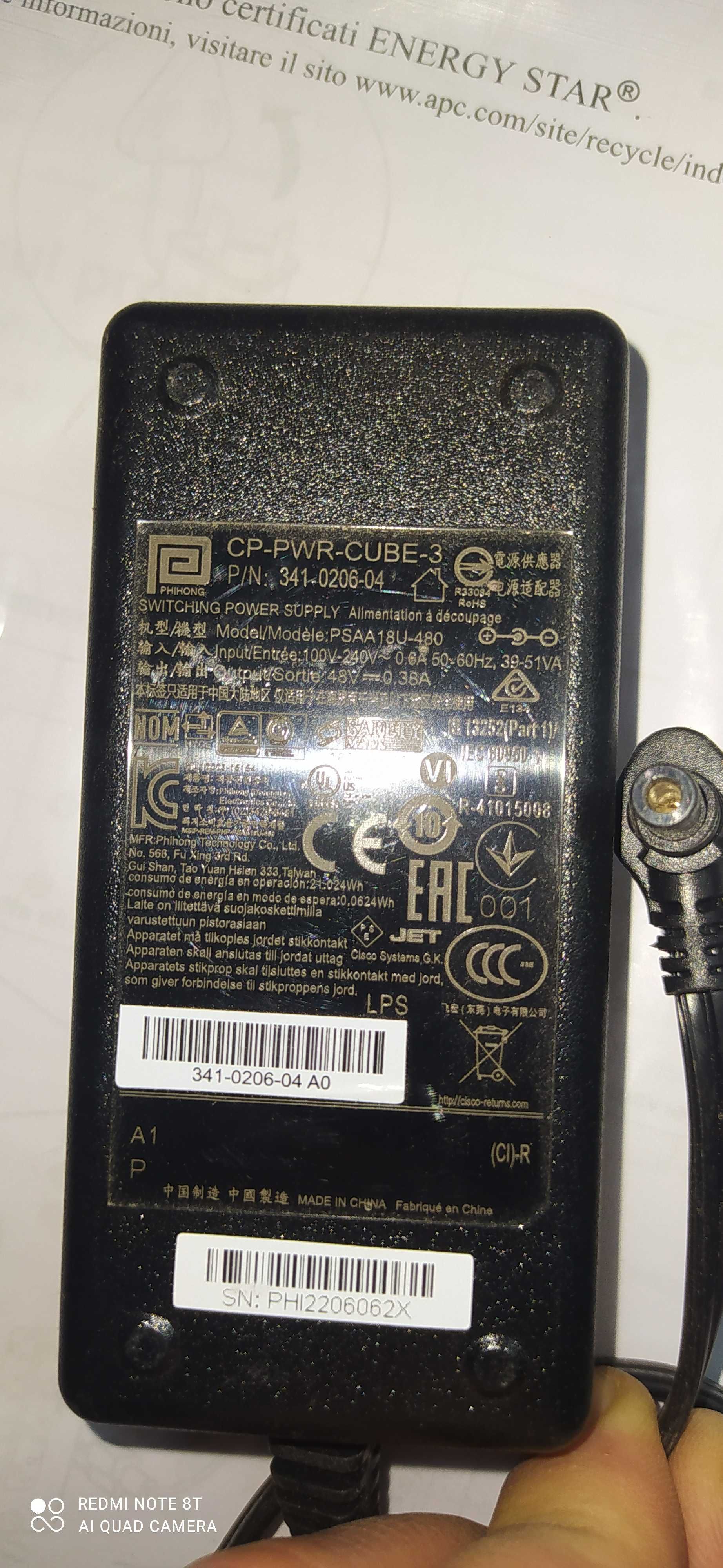Блок питания Cisco CP-PWR-CUBE-3  для  IP-телефонов Cisco серии 7900