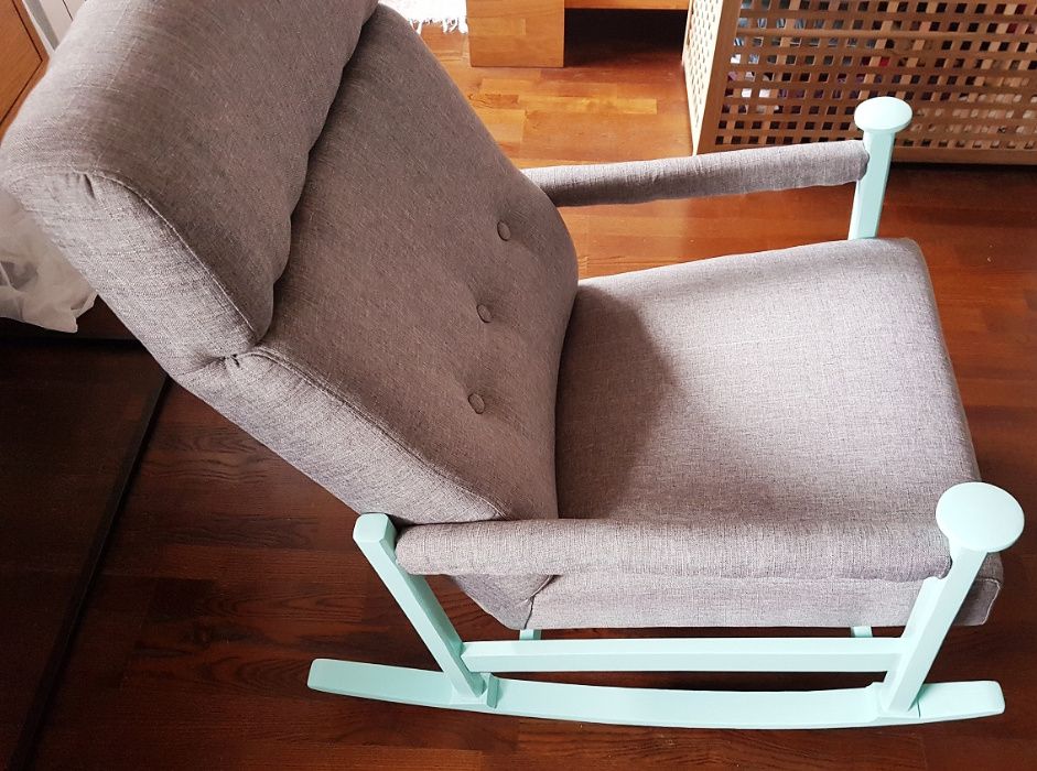 FOTEL BUJANY na płozach masywny duży idealny do karmienia unikatowy