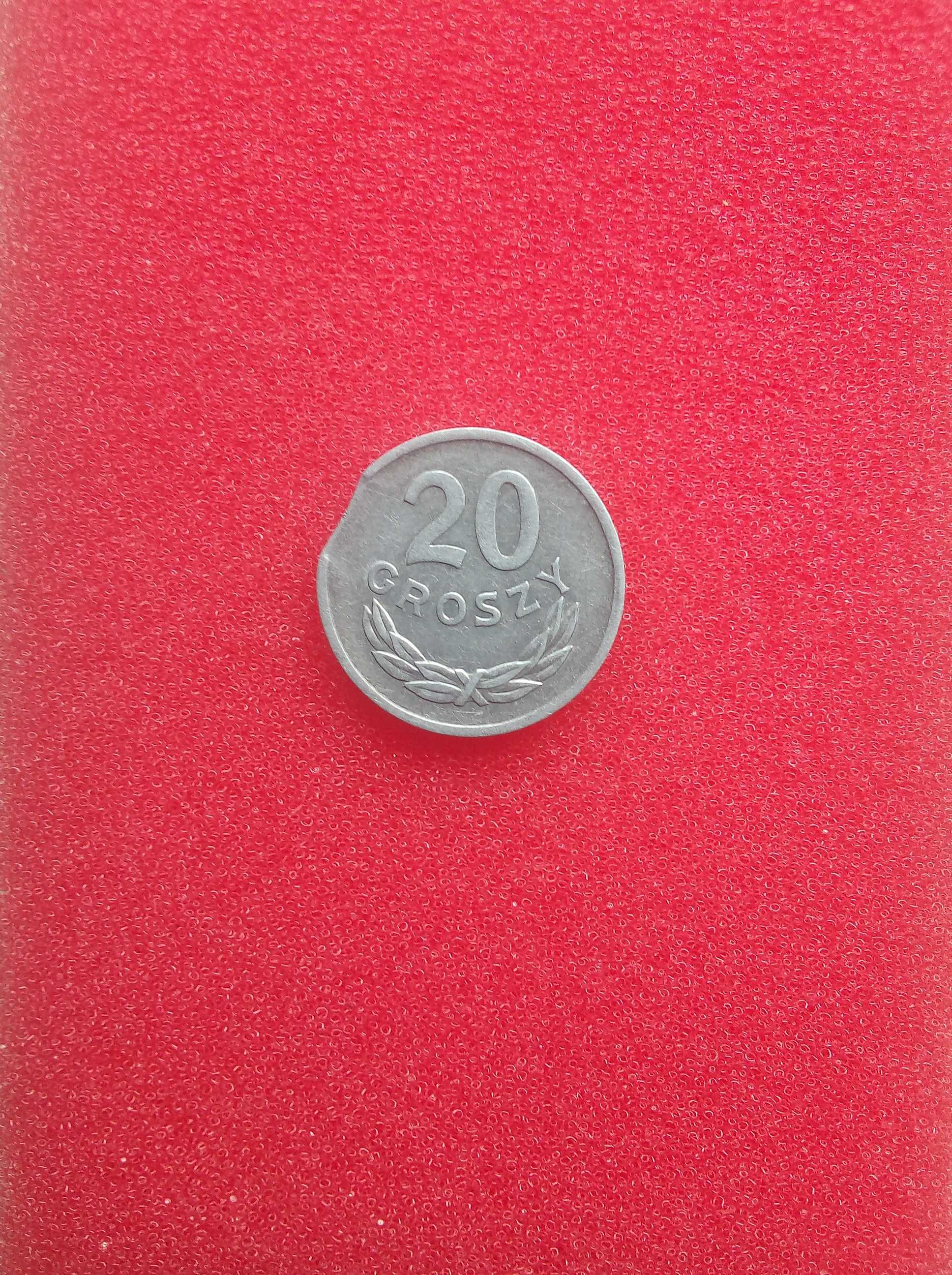 Moneta 20 gr. destrukt 1976 r.