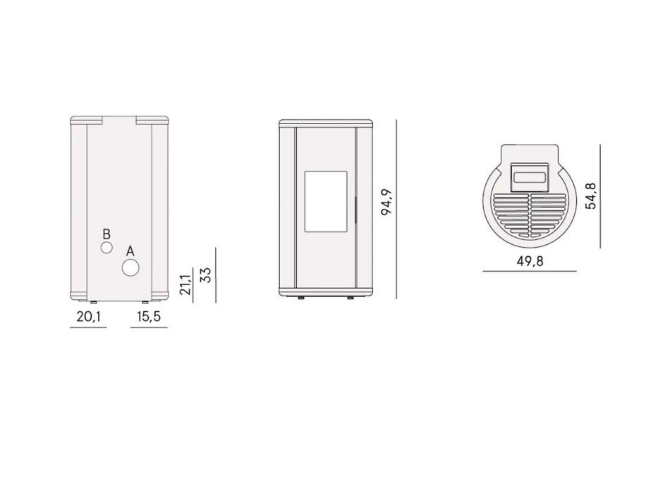 Piec piecyk na pellet powietrzny Cadel Sound PS 5kW ECODESIGN KLASA A+