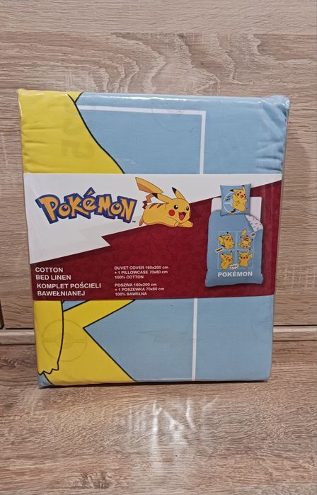 Pościel Pokémon Pikachu 160x200 + 70x80 / nowa