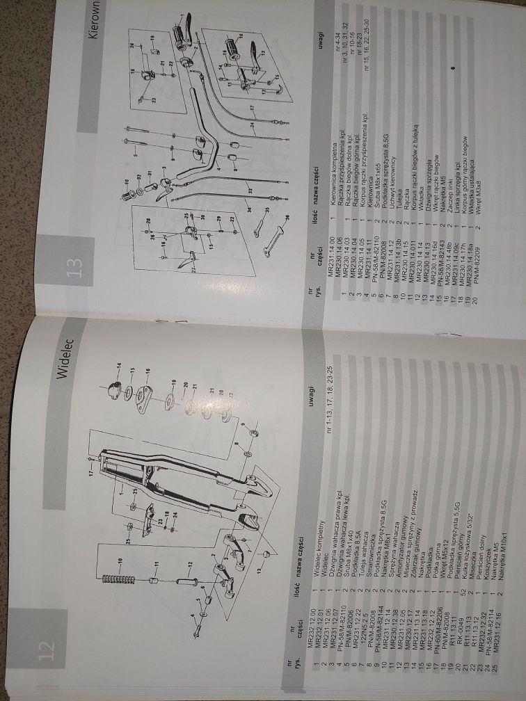 Nowy katalog czesci instrukcja rama silnik komar sztywniak Mr 232