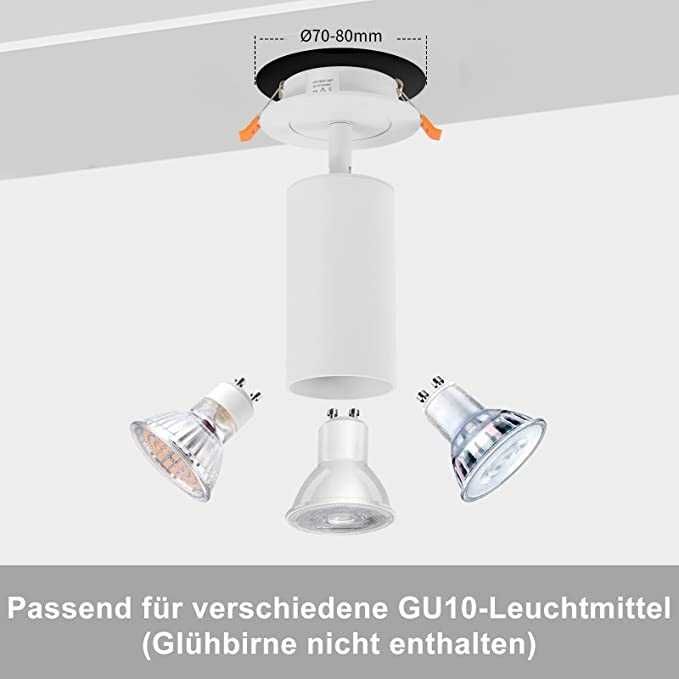 L87 reflektory sufitowe 360 LED GU10 białe 2szt PT