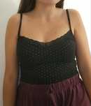Top preto c/ bolinhas brancas | Bershka