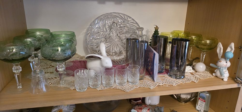 Kryształy porcelana szkło z prl