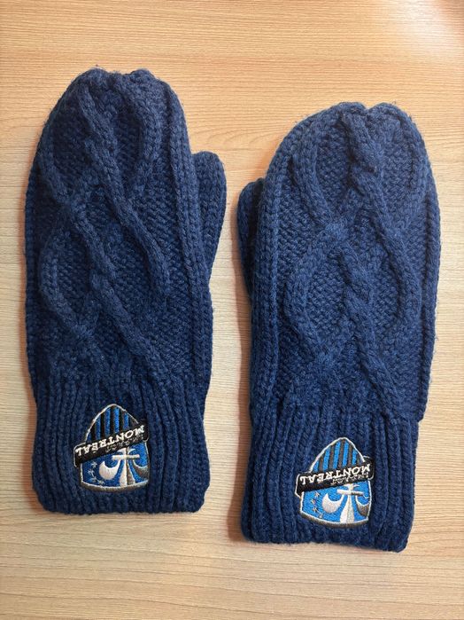 Рукавиці жіночі в'язані на флісі