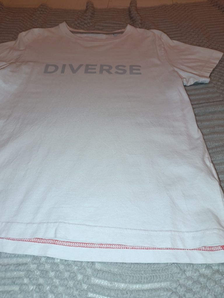 Koszulka Diverse męska t shirt biała wiosna lato M basic