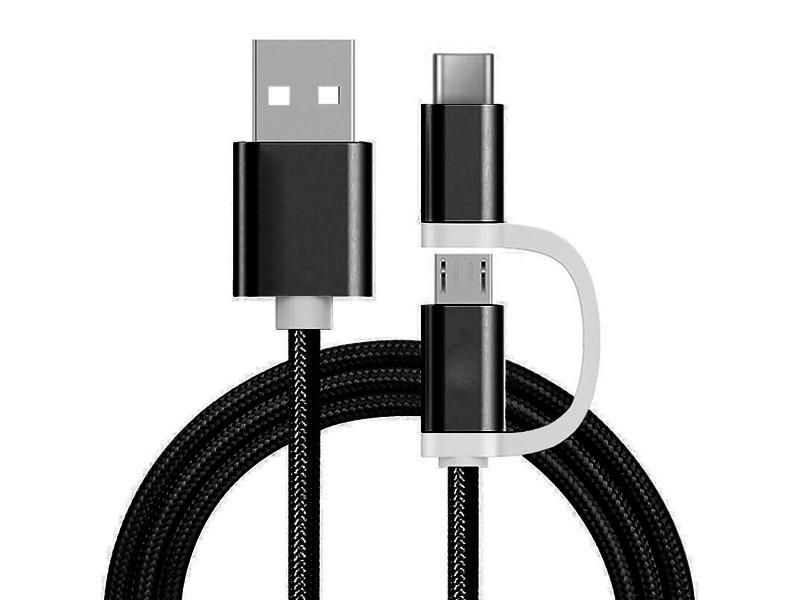 Cabo de Carregamento Reekin 2 em 1 Micro-Tipo USB-C 1m Novos