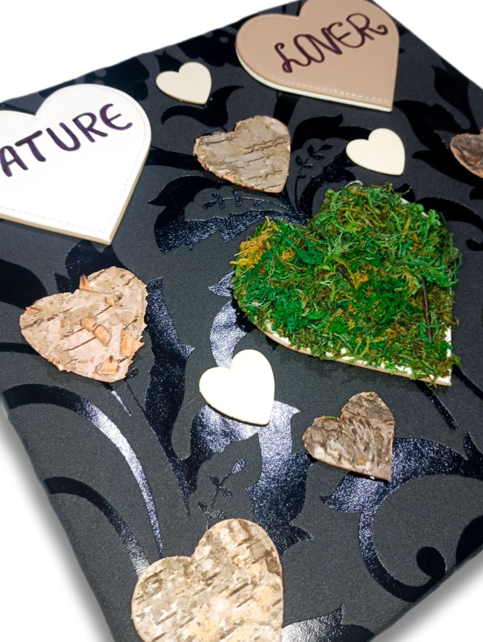 Czarny recyklingowy obraz 3D handmade witch aesthetic boho Nature Love