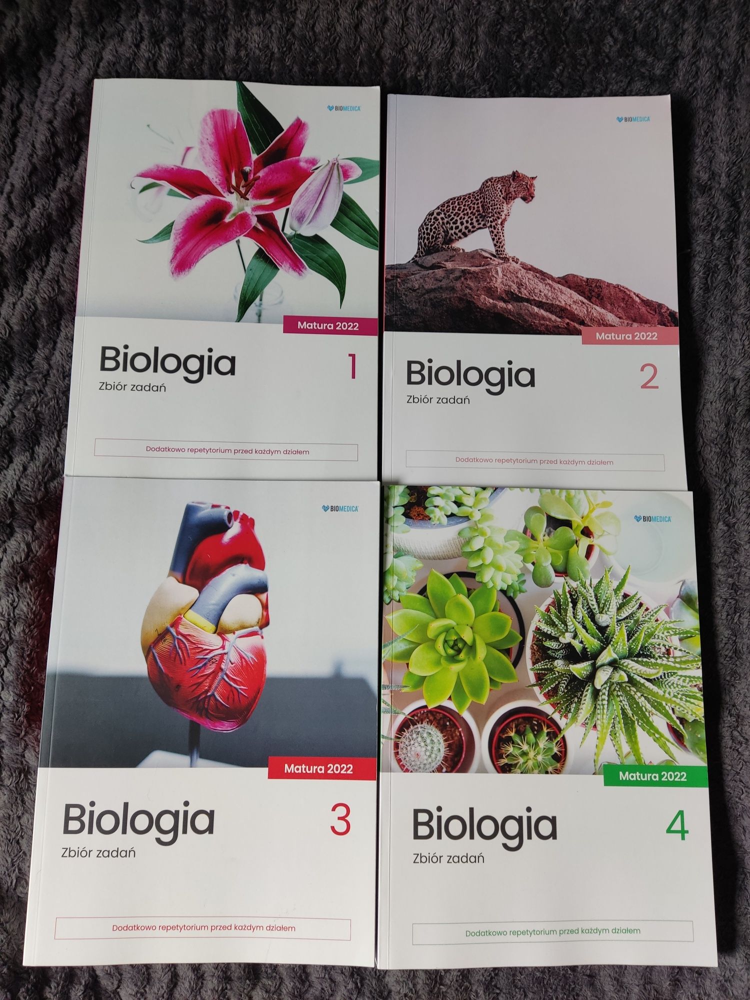 Biomedica biologia zbiory zadań - kompletny zestaw (4 książki)