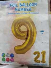 Balon złoty cyfry 7 lub 9