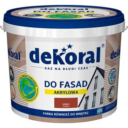 DEKORAL Farba Fasadowa POLINIT 5L Wiśniowy