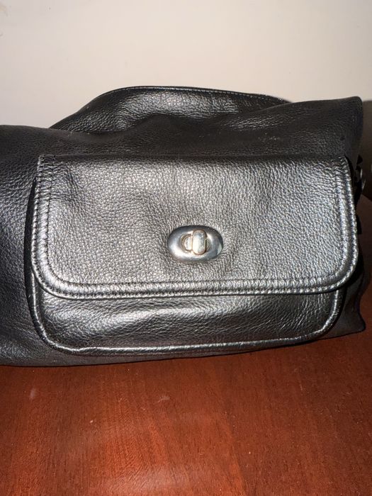 Сумка чорна шкіряна