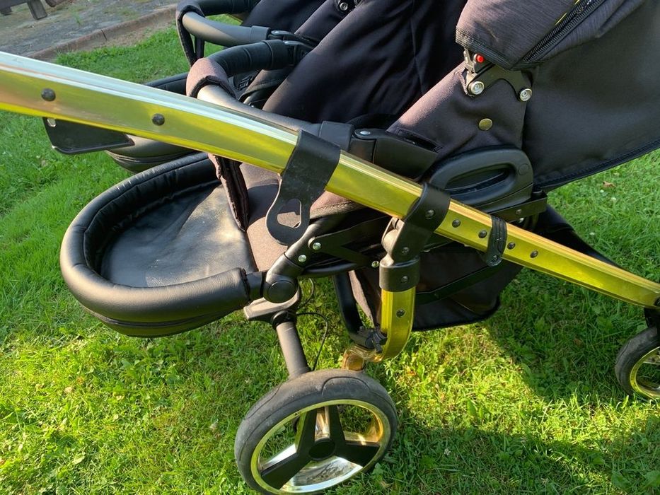 Wózek bliźniaczy junama diamond duo, foteliki, spacerówka