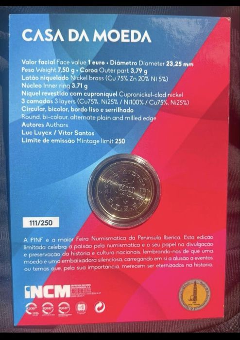 1€ PINF de 2025 muito rara