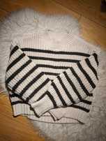 sweter gruby w paski pleciony H&M rozmiar XS
