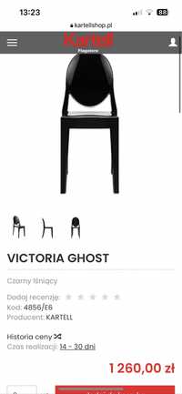 Kartell victoria ghost czarne oryginał