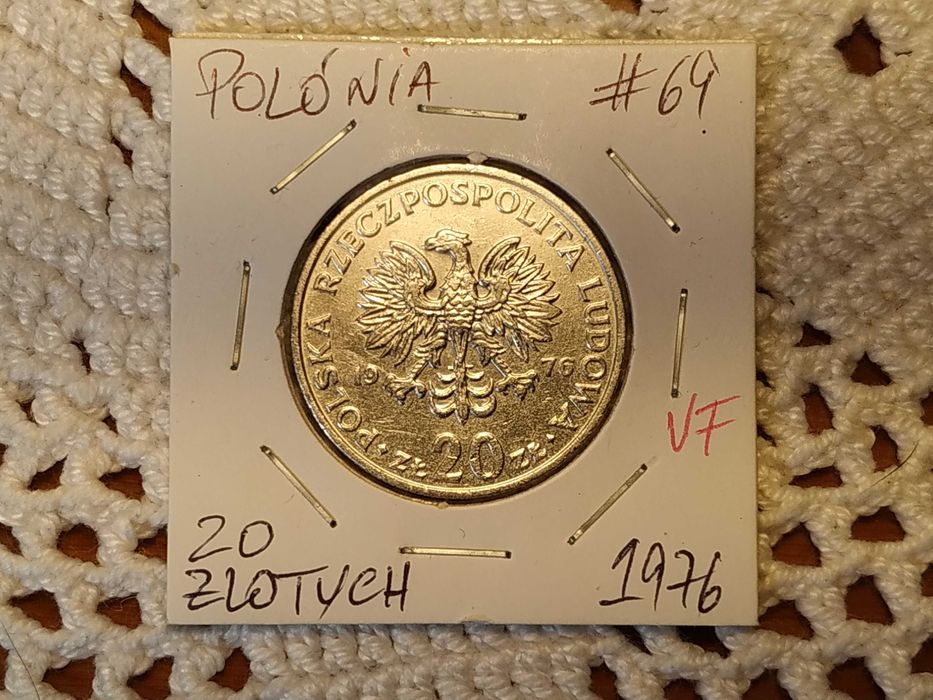 Polónia - moeda de 20 zlotych de 1976 (VF) - 2