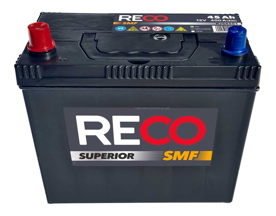 Akumulator RECO 45Ah 400A JAPAN P+/L+ Budowlanych 6