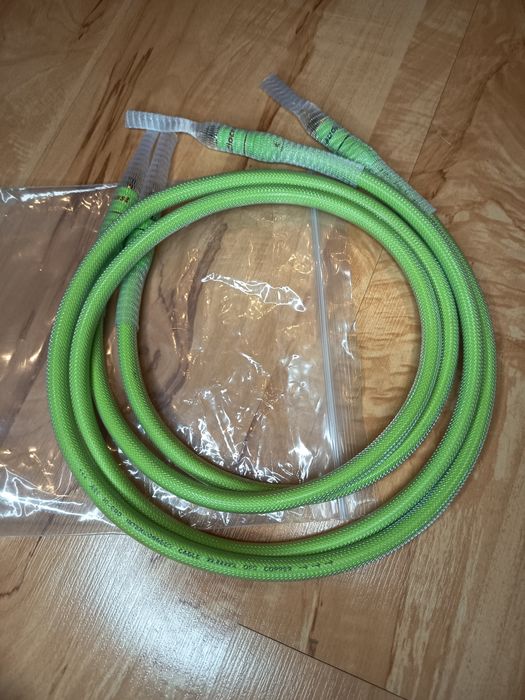 Nowe przewody audio hi-end RCA zielone – komplet 2 szt. 1,5 m