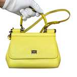 Женская сумка Dolce and Gabbana Sicily Small calfskin yellow оригинал