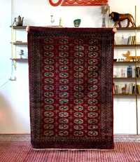 Wełniany, pakistański dywan Buchara, splot pers, lata 70, vintage