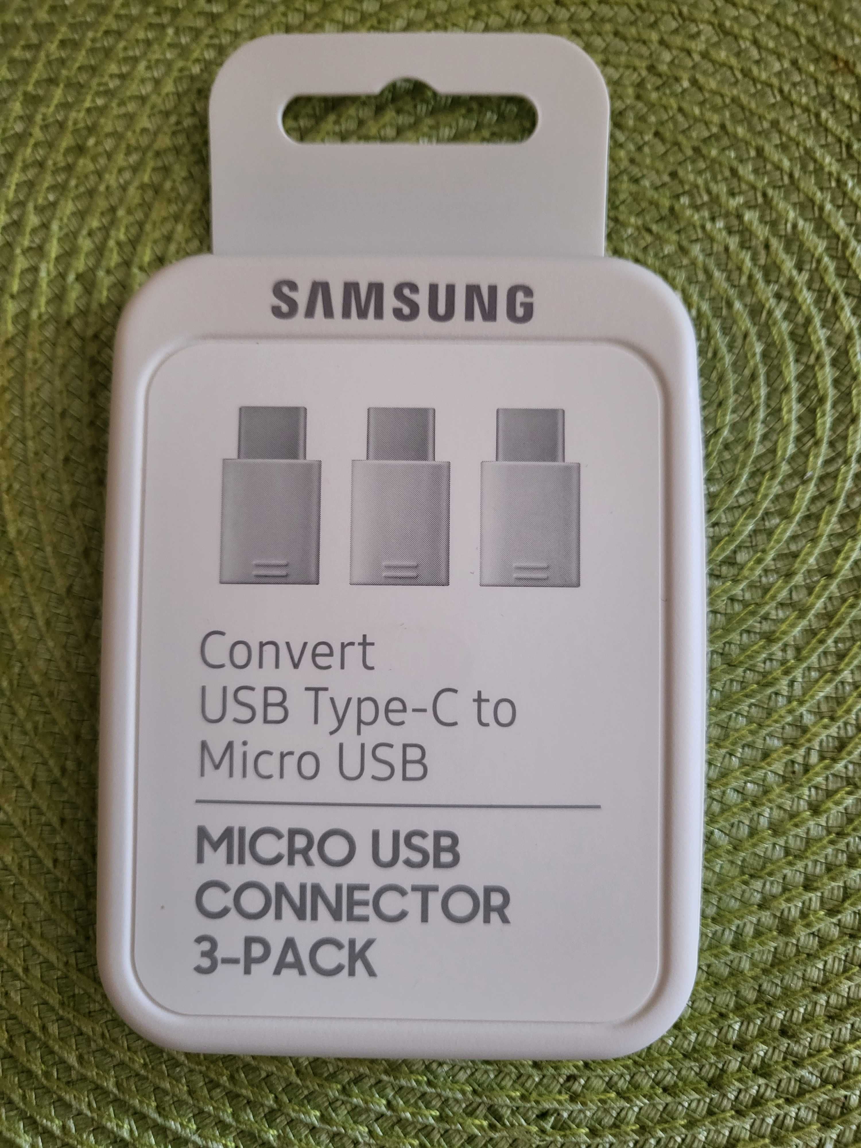 Adapter Samsung, przejściówka micro USB na USB-C 3 szt., Oryg. Nowe!