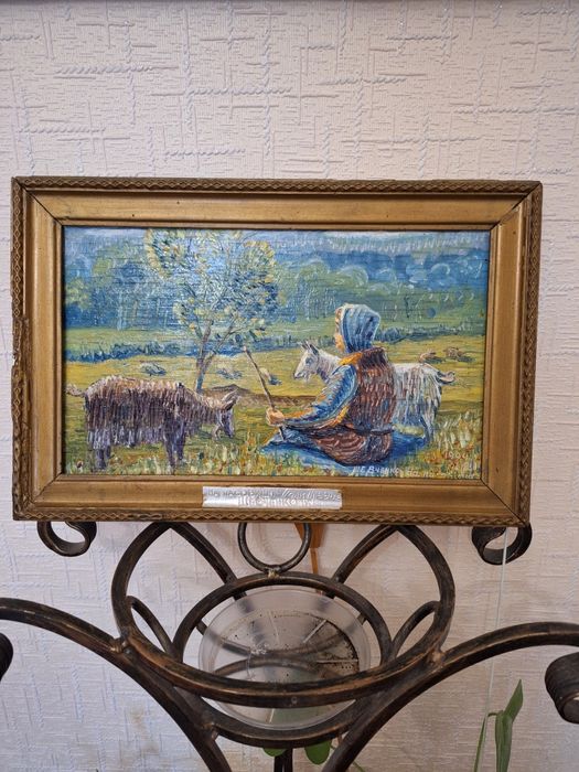 Картина "На пасовищі" олія 1994 р. 37×22