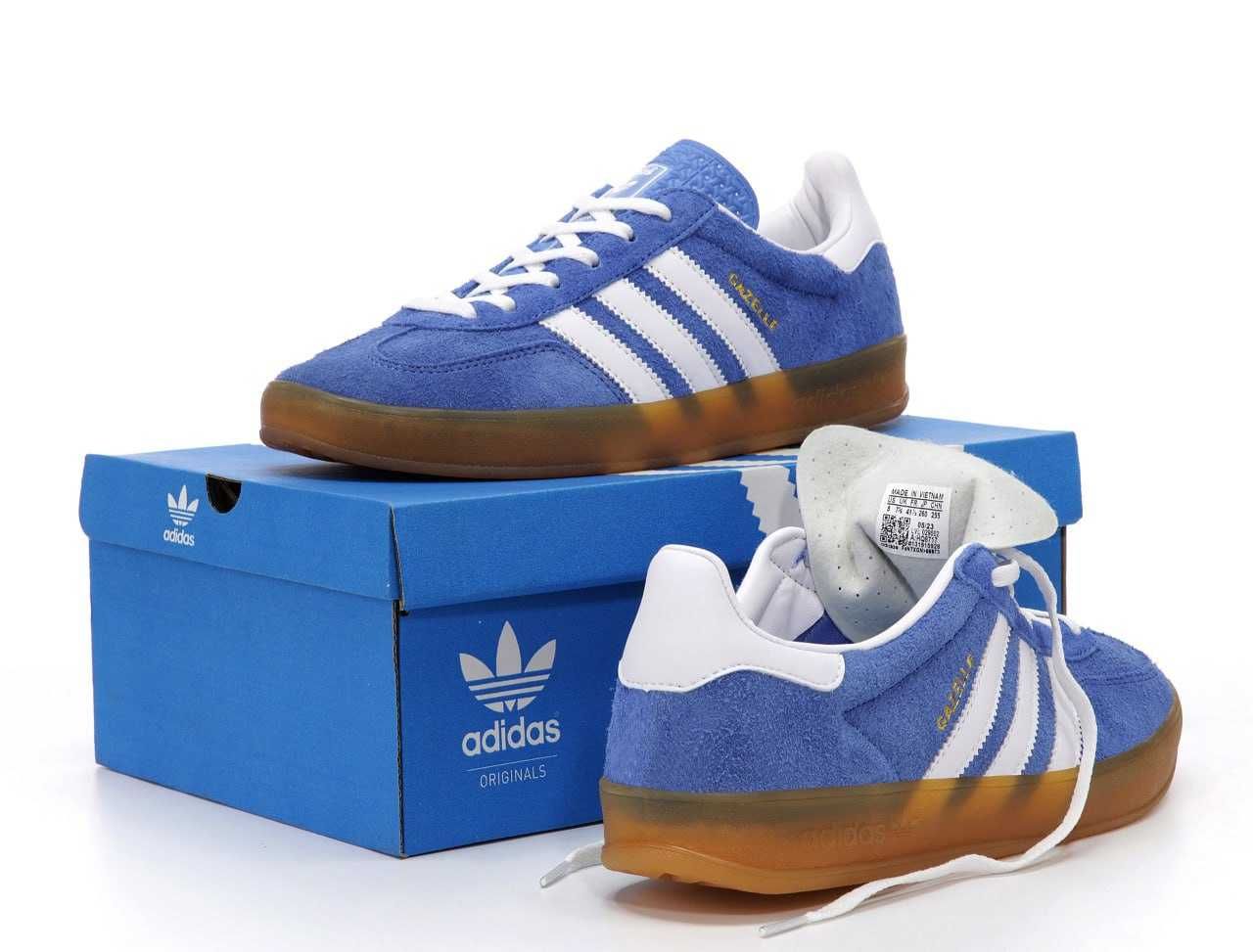 Кроссовки Adidas Gazelle Indoor Blue White Gum