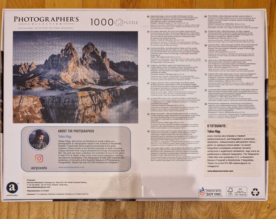 Puzzle Photographers Collection, Tobias Hägg "Dolomity" 1000 elementów