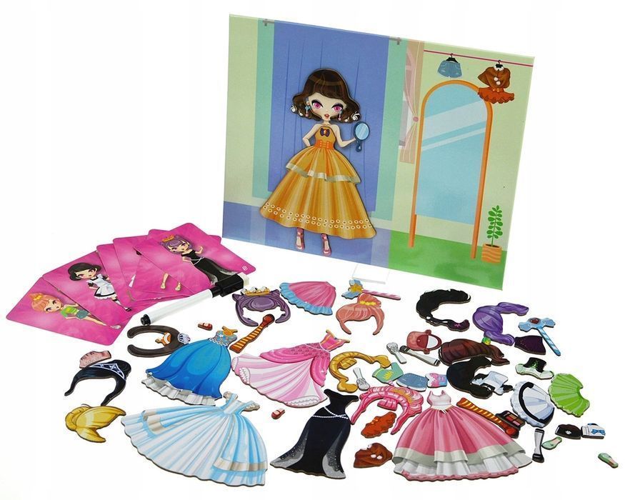 Układanka Magnetyczna Tablica Moda Ubieranka Klocki Puzzle Magnetyczne