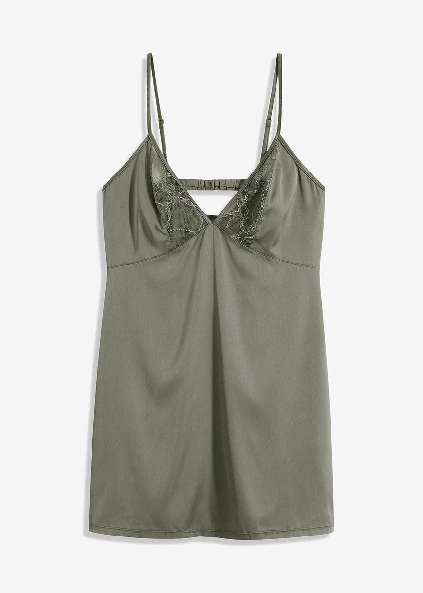 B.P.C koszula nocna z koronką satynowa khaki r.36/38