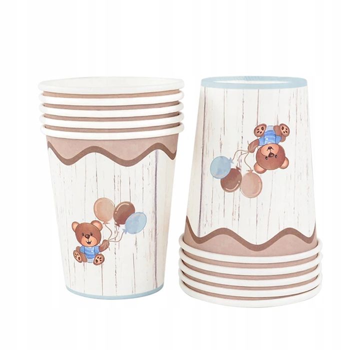 Kubeczki Papierowe MIŚ Jednorazowe na URODZINY 10 szt.