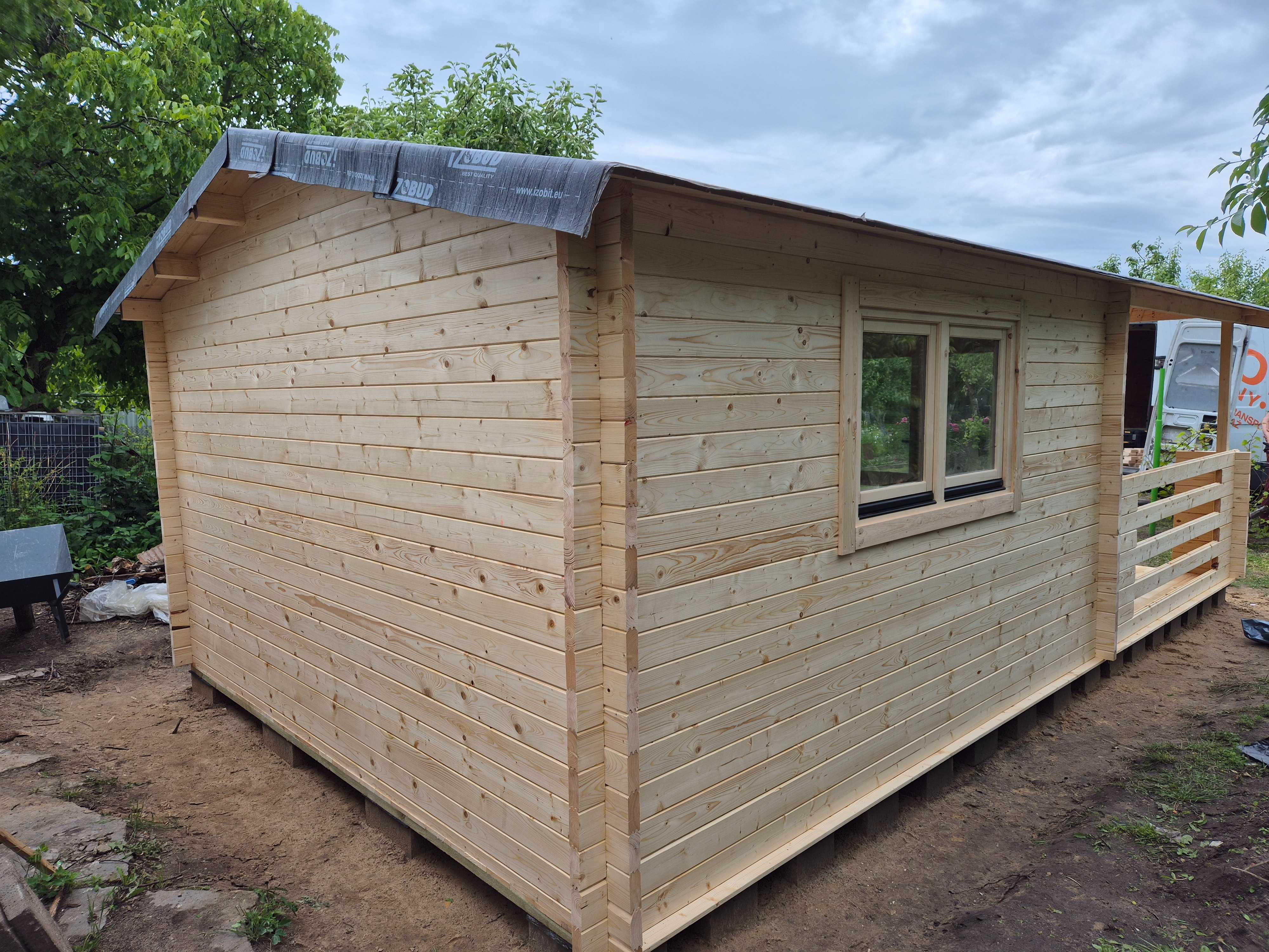 dostepny od ZARAZ domek drewniany+TARAS* 7m x 4m*28 m2 *SCIANY aż 45mm