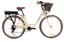 Rower elektryczny miejski damski Goetze DC1-Kremowo-brązowy PROMOCJA -