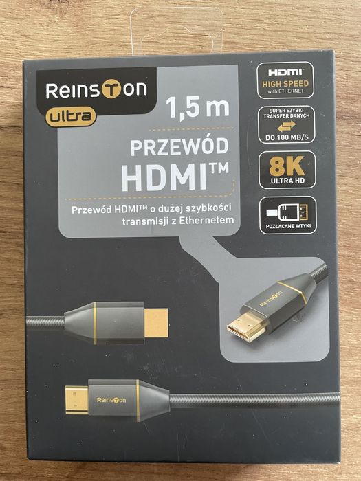 Reinston ultra przewód HDMI o dużej transm. z Ethernetem, kabel HDMI