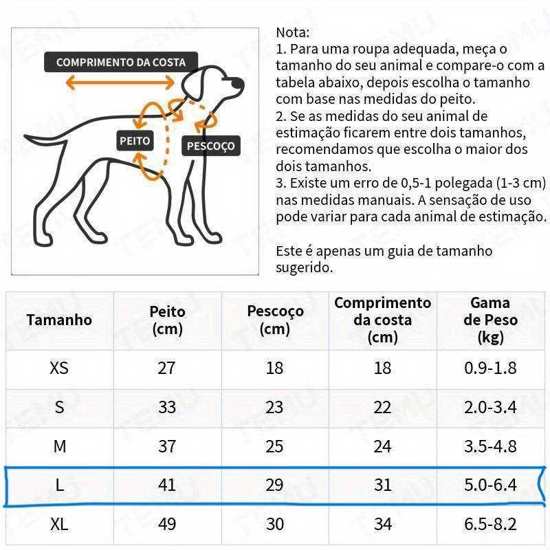 Colete para animais de estimação