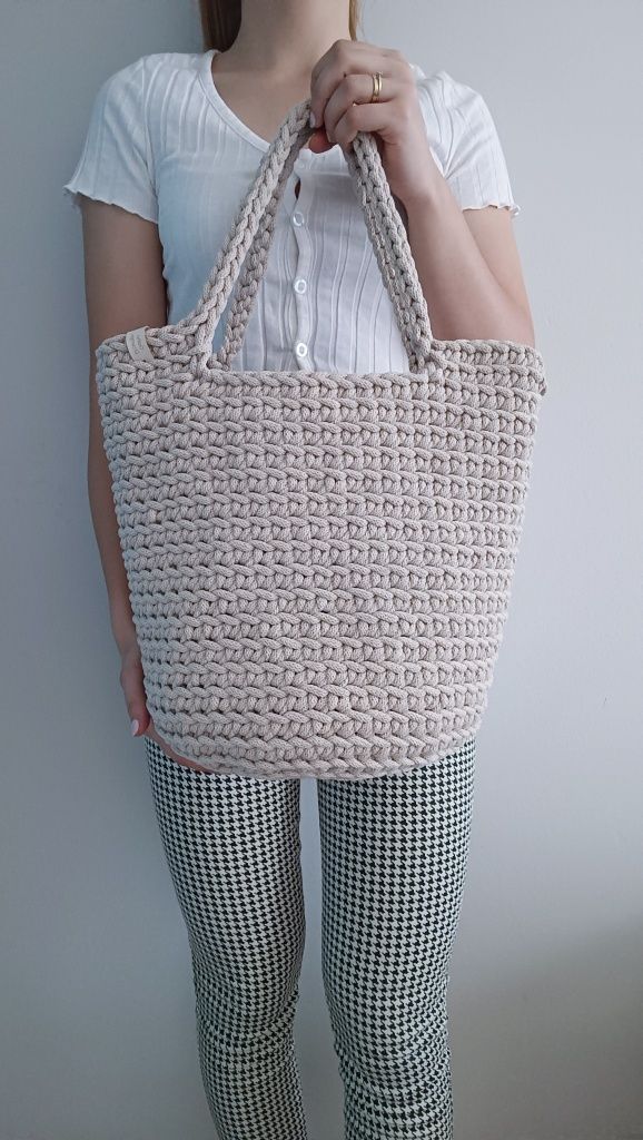 Torebka ze sznurka bawełnianego handmade